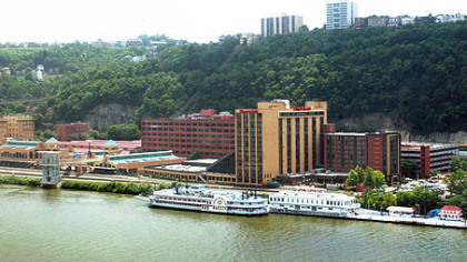 Station Square is seen across the Monongahela River from Downtown.