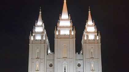 The Mormon temple in Salt Lake City, Utah